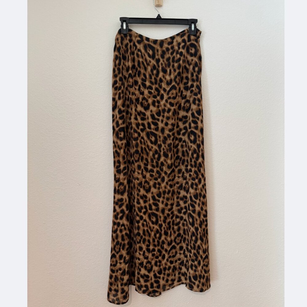 Reformation Leopard Print Viscose Midi Skirt | Made in USA | Size 6